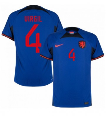 Netherlands Virgil van Dijk #4 Replica Away Stadium Shirt World Cup 2022 Short Sleeve